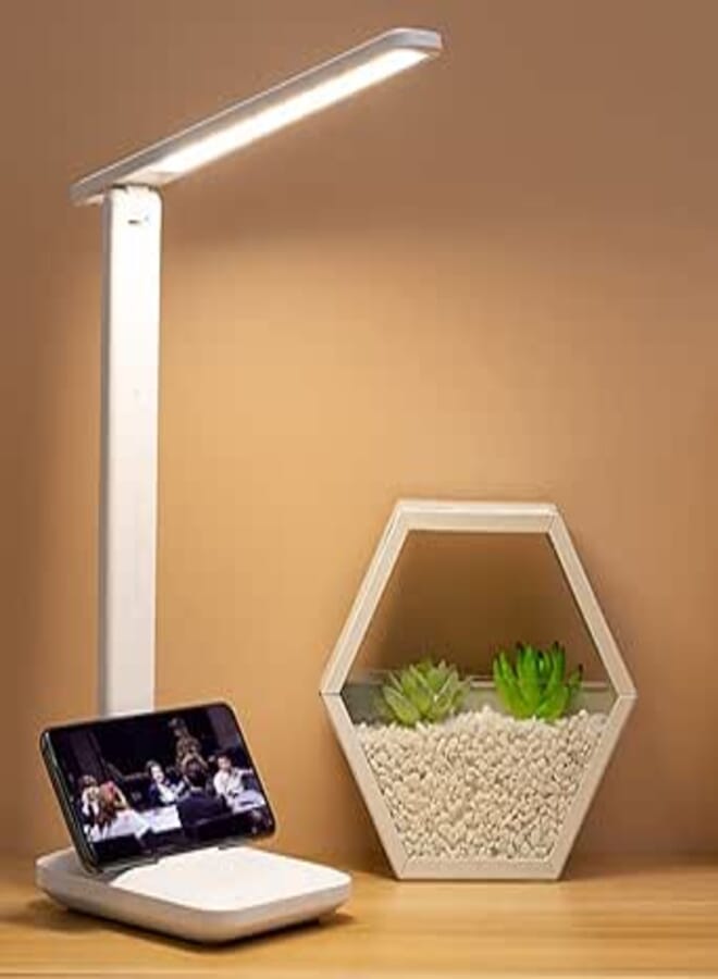 DMG TECH LED Desk Lamp, Table lamp for Home Office, Touch Control Lamp with Charging Port Third gear Dimming Foldable Reading Light Bedroom Bedside Lamp Eye Protection Night Light